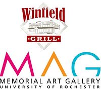 Photo showing Winfield Grill logo and Memorial Art Gallery University of Rochester logo