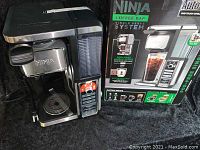 Ninja Coffee Bar coffee maker and box showing machine front and controls