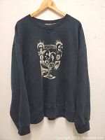 Front view of the black sweatshirt with Led Zeppelin graphic