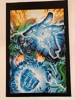 Full view of the signed Marvel Doctor Doom comic print featuring colorful energy effects and Doctor Doom in a green cloak.