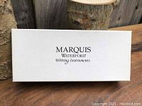 Closed white outer box labeled 'Marquis Waterford Writing Instruments'
