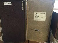 Front view of one Telefunken speaker with brown fabric grill and 'Telefunken' label