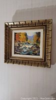 Full front view of framed acrylic landscape