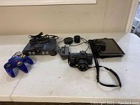 Overview of all items laid out on white table