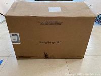Cardboard shipping box labeled Viking Range LLC