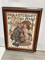 Full view of framed Norman Rockwell print showing entire artwork and frame.