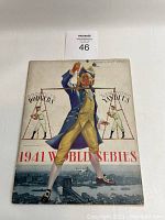 Front cover of the 1941 World Series program showing Brooklyn Dodgers vs New York Yankees artwork and price mark.