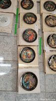 Five Bradford Exchange Russian Series collectible plates displayed on original boxes, showing their design and packaging.