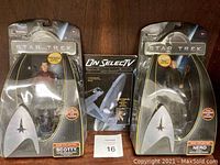 Photo of Scotty and Nero mint on card Star Trek action figures with On Select TV Guide between them