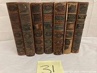 Full set of seven volumes showing condition of spines and bindings
