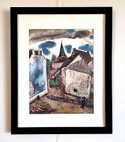 Framed lithograph straight-on view