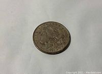 Obverse side of 1921 Morgan Silver Dollar coin