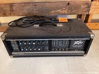 Front top view of Peavey Musician Mark III amplifier showing control panel and top handle.