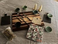 Overview of all charcuterie items on table