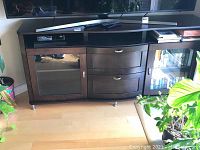 Full front view of console stand with TV removed