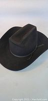 Black Biltmore cowboy hat showing full shape and size.