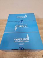 Blue packaging box of Hyperikon LED Corn Bulb HS 5000K