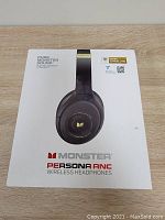Front view of the Monster Persona ANC wireless headphones box showing branding and headphone image.