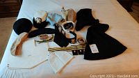 Overview of entire lot on bed