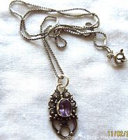 Full view of the chain laid out showing pendant and chain details.
