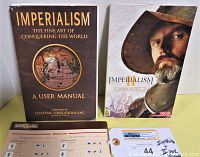 Two user manuals for Imperialism I and II games, plus a military units guide partially visible beneath.
