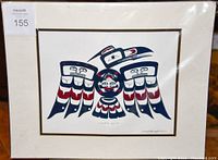 View of matted art print titled Creative Spirit by Brad Henry, sealed in cellophane.