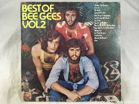 Front cover of the Best Of Bee Gees Vol 2 vinyl LP showing the band members and album title.