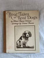 Front cover of the book showing title, author, and an etching of a dog by Diana Thorne.
