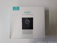 Front of the box showing Heimvision HMB1 Smart Video Doorbell label and image of doorbell unit.