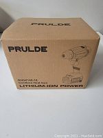 Closed PRULDE box with model NGH0140-18 and branding