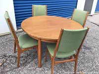Full view of round table with four chairs