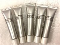 Five new tubes of Shiseido Bio-Performance Super Eye Contour Cream, 25ml each, showing the front of the packaging.