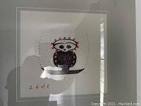 Framed pen drawing on paper by Ikayukta Tunnillie, full view