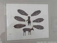 Full frontal view of framed drawing