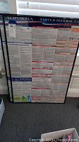 Full view of one framed California policy reference poster showing various labor law information.