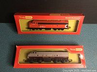 Both locomotives in original Tri-ang Hornby window boxes, front view