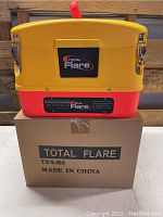 Total Flare kit placed on a box labeled Total Flare TFA-R8 Made in China