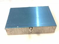 Top and angled view showing smooth metallic top with minor scuffs and central recess for air bearing pad for precision tooling.