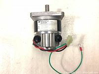 Top-front view of Yaskawa Minertia RM Series electric motor showing shaft and wiring details.