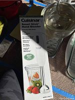 Cuisinart Smart Stick Hand Blender in original packaging showing model number, features, and power.