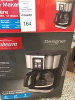 Photo of Sunbeam Designer Series 12-Cup Programmable Coffee Maker in its box.