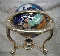 Front angle of globe on brass stand
