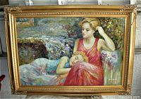 Full front view of painting in gilt wood frame