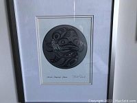 Front view of framed Haida Dogfish Drum print