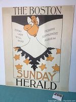 Front view of the Boston Sunday Herald art print showing the central illustration and typography.