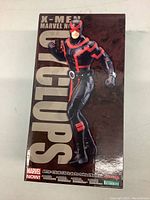 Front of the sealed box with Cyclops figurine image, Marvel Now! and Kotobukiya branding.