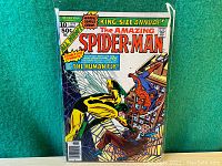 Front cover of 1976 The Amazing Spider-Man King-Size Annual 10 comic book showing Spider-Man and The Human Fly characters with text.