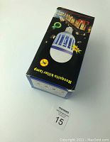 Box front view showing product name 'Mosquito killer lamp' with an image of the lamp bulb, flying mosquitoes, and LED wording.