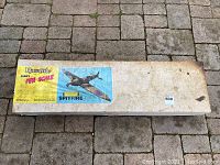 Exterior of kit box with Dynaflite Giant Fun Scale Spitfire graphics, scuffed cardboard surface