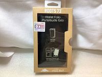 Front of packaging box showing branding, product name, and features (holds 9 cards, folio case, detachable magnetic case). Compatible with iPhone 6 and 7.